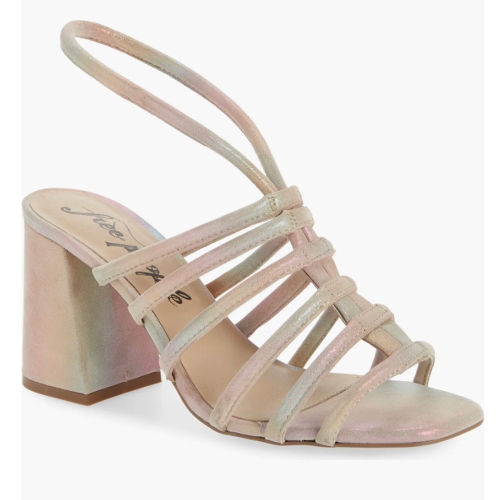 Free People Colette Clinched Heel Sandals Rainbow Metallic NWOT - Picture 2 of 15